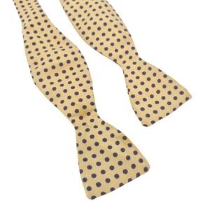 Mens Adjustable Yellow Polka Dot Silk Bow Tie Formal Neckwear Preppy Old Money